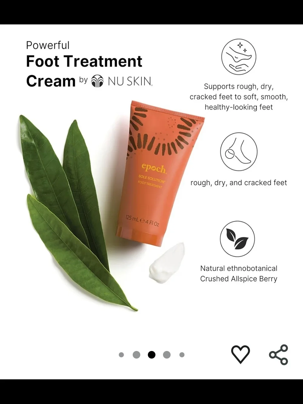 Epoch Sole Solution Foot Treatment - New Sealed 4 Oz